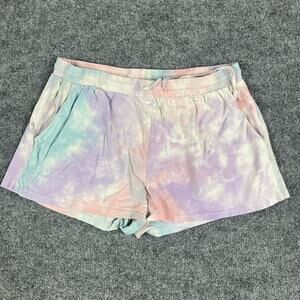 Evanhome Shorts Womens Size L Tie Dye Pastel Drawstring Lounge Casual Soft